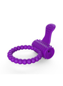 Anneau violet vibrant silicone avec langue picot - COR-018PUR
